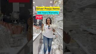 Silver pooja items 70₹😍German silver Wholesale@kavyatheblogger #kavyavlogs#germansilver#silver