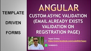 11. Custom Async validation for Template Driven Forms