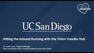 Triton Transfer Hub Welcome and Student Panel
