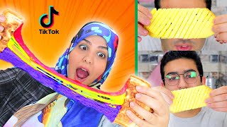 ساندویچ با پنیر پیتزای رنگین کمانی | سیب زمینی سرخ کرده پنجره ای | colorful foodhacks