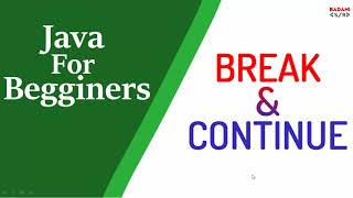 #12 Java Tutorial for beginners in Hindi | Difference between Break and Continue