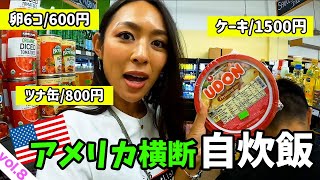 【アメリカ横断🇺🇸】もう限界...宿近くのスーパー買い出し！節約自炊のはずが。