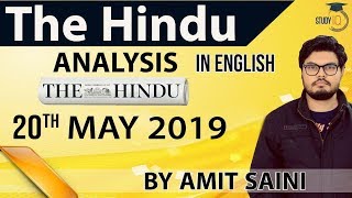 English 20 MAY 2019 - The Hindu Editorial News Paper Analysis [UPSC/SSC/IBPS] Current Affairs
