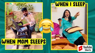 When Mom Sleeps 😴 vs When I sleep 🥲 ~ Relatable ? 😂 ~ @Priyal_Kukreja  ~ Dushyant Kukreja #shorts