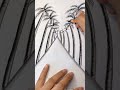 How to draw a palm tree growing on the street
