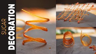 চিনির তৈরি ডেকোরেশন | Sugar Decoration for Desserts | Caramel Decoration | Sugar Garnish |Spun Sugar