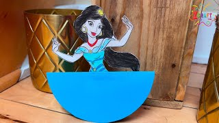 👑 DIY Paper Princess Jasmine Swing: Magical Craft Tutorial! ✨   #Kids #Crafts #D
