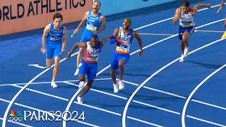 Noah Lyles anchors USA to men's 4x100m victory at World Athletics Relays | NBC Sports