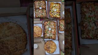 #5 నిమిషాల్లో 50 pieces pizza🍕 కతం చేసిన మా గ్యాంగ్  #friends #pizza #shorts #usa #telugu