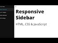 How to Create Responsive Sidebar using HTML, CSS & JavaScript