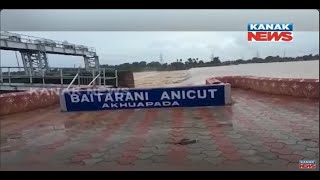 Baitarani River Flowing Above Danger Mark In Akhuapada