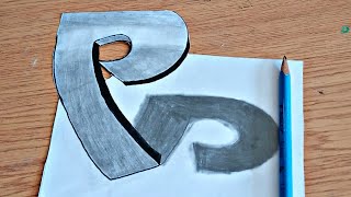 Drawing 3D Letter with GraphitePencils - How to Draw 3D Letter P -Trick Art for Kids & Adults