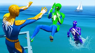 GTA 5 Rainbow Spiderman Water Fails (Euphoria Physics/Ragdolls) #13