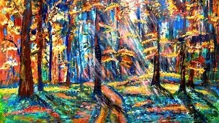 Rami Benatar demo How to paint the Light of Life Landscape Spring Forest Impressionist Acrylic