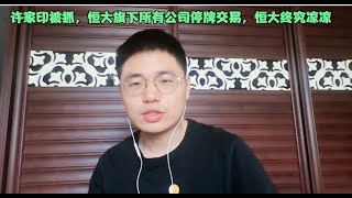 许家印被抓，恒大旗下所有公司停牌交易，恒大终究凉凉