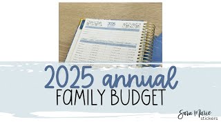 2025 ANNUAL Family Budget | Sara Marie Stickers |