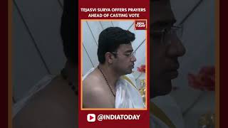 Tejasvi Surya Offers Prayers At His Residence Ahead Of Casting His Vote For The Lok Sabha Polls