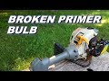 Ryobi trimmer won't start with a broken primer bulb.