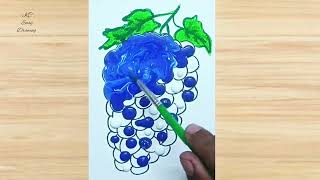 How To Draw Grapes Step By Step 🍇 Grapes Drawing Easy