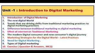 Introduction to Digital Marketing : Foundation course of Digital Marketing Edu Series Unit 1 Basic
