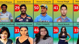 Comparison: Indian Cricketer Ages  And Their Wives Wages