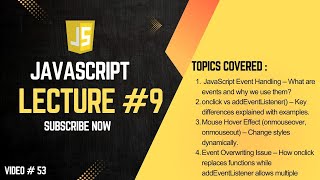 JavaScript Events Explained: onclick vs addEventListener() + Mouse Hover Effect