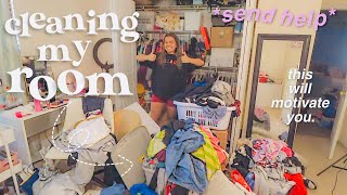 deep cleaning my DISGUSTING room + rearranging it | BEDROOM MAKEOVER | that girl diaries EP: 3