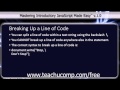 JavaScript Training Tutorial Breaking Up a Line of Code