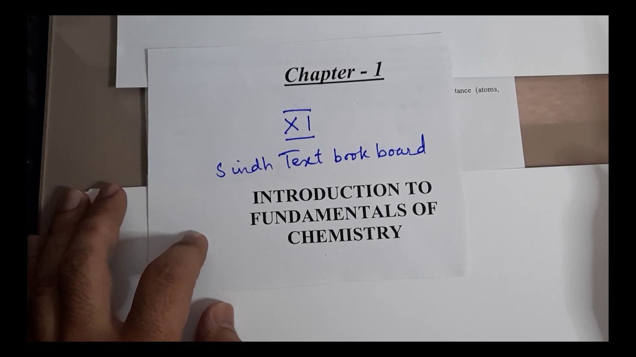 Chapter No. 1 Introduction To Chemistry First Year Chemistry - YouTube