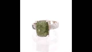 Beautiful Faceted Genuine Moldavite Rings Size 6 ½