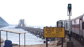 WORLD'S MOST DANGEROUS RAILWAY BRIDGE , PAMBAN BRIDGE , RAMESWARAM - BHUBANESWAR WEEKLY EXPRESS