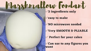 3 ingredients - Super easy MARSHMALLOW FONDANT | NO MICROWAVE needed | Inday Panadera Gelyn