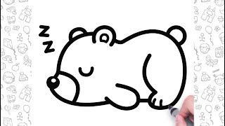 How to Draw a Cute Bear Easy | bolalar uchun oson ayiq chizish | बच्चों के लिए आसान भालू ड्राइंग