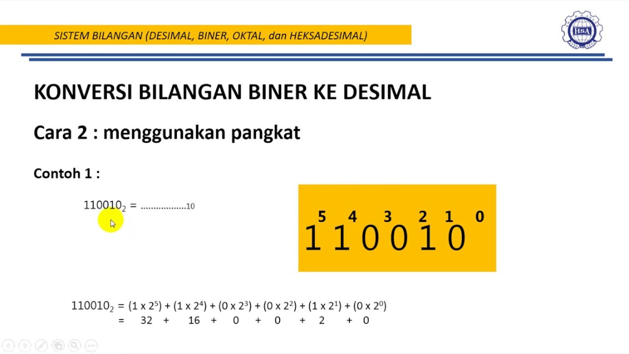 Contoh Soal Dan Jawaban Konversi Bilangan Biner Ke Desimal | LEMBAR EDU