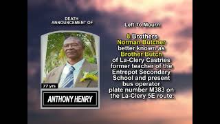 Anthony Henry ~ Long Obituary