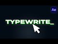 Typewriter Effect In After Effects