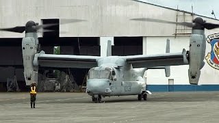 普天間基地のオスプレイ(MV-22B) 4機がフィリピンに到着 [HD]