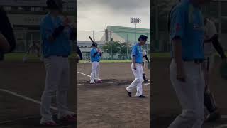 伊刈エイトマンズ#川口市#野球#朝野球#ホームラン#芝スポーツセンター#レフトネット超え