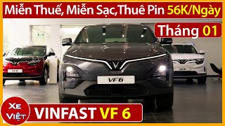 Xe Vinfast VF 6 chính sách bán hàng tháng 01/2025.Miễn thế, miễn sạc,thuê pin 56K/ngày.[Xe Việt]