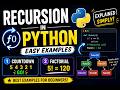 Recursion in Python Explained Simply | Countdown & Factorial Programs with Easy Examples