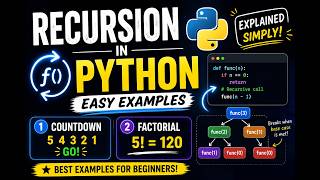 Recursion in Python Explained Simply | Countdown & Factorial Programs with Easy Examples