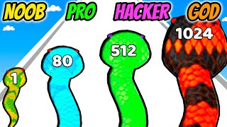 NOOB vs PRO vs HACKER vs GOD - Snake Run Race