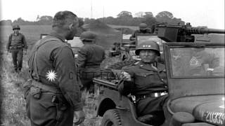 Lieutenant General George S. Patton visits the 7th Armored Division in France, du...HD Stock Footage