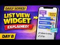 FlutterFlow ListView Widget Day 8 | Flutterflow tutorial for beginners