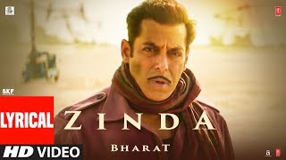 LYRICAL: 'Zinda' Song  | Bharat | Salman Khan | Julius Packiam & Ali Abbas Zafar ft. Vishal Dadlani