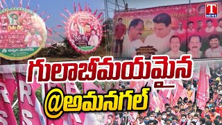 గులాబీమయమైన అమనగల్ : KTR Rythu Deeksha In Amangal | T News