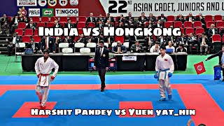 India vs Hongkong | 22th Asian Karate Championship, Manila, Philippines | Harshit Pandey