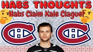 Habs Claim Kale Clague From Waivers