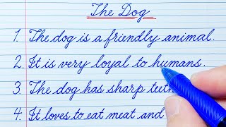 Cursive Writing | 10 Lines Essay on The Dog | Cursive Handwriting Practice | English Handwriting