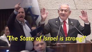 Israeli PM Netanyahu heckled by opposition when giving remarks about Trump meet